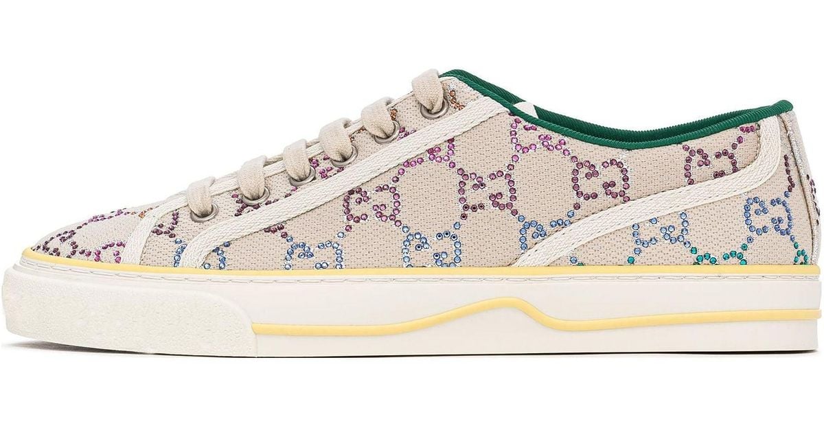 Gucci Tennis 1977 Lowtop Sneaker With Crystals in White Lyst
