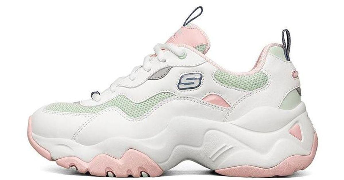 Skechers D lites 3.0 Low top Running Shoes White pink blue Lyst