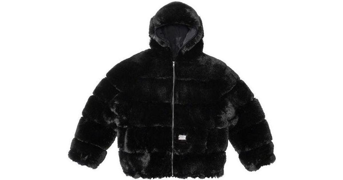 Supreme X Wtaps Faux Fur Hooded Jacket in Black for Men | Lyst UK
