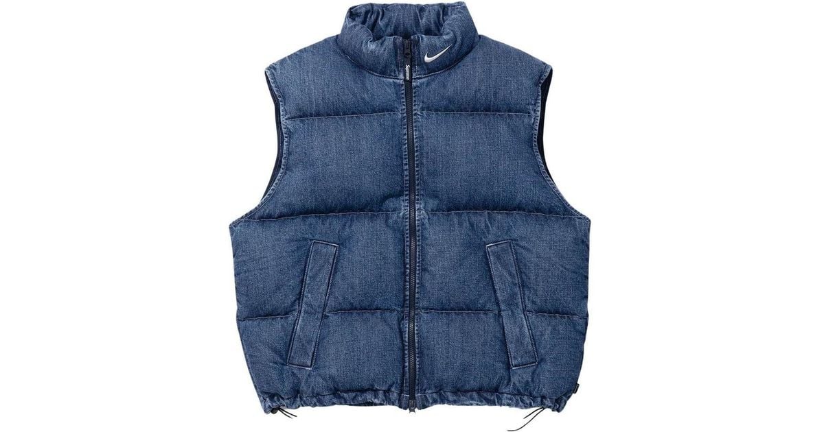 新品未使用Supreme/Nike Denim Puffer Vest XL Supreme Nike Denim Puffer Vest Indigo Men's - SS24 - US