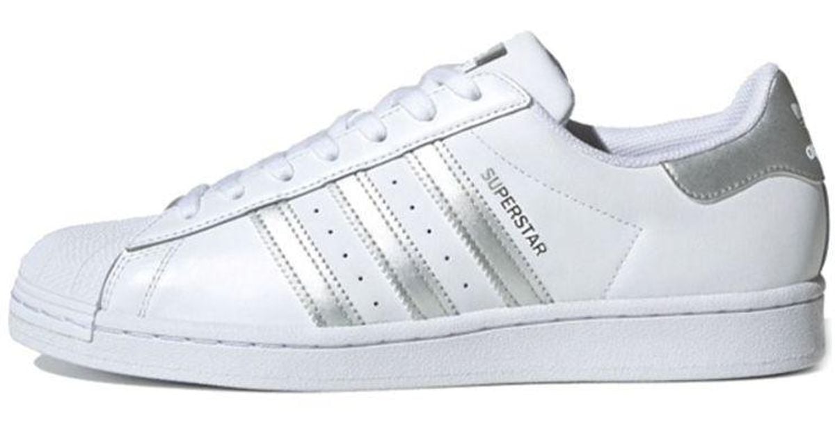 adidas Originals Adidas Superstar 'white Silver Metallic' for Men | Lyst