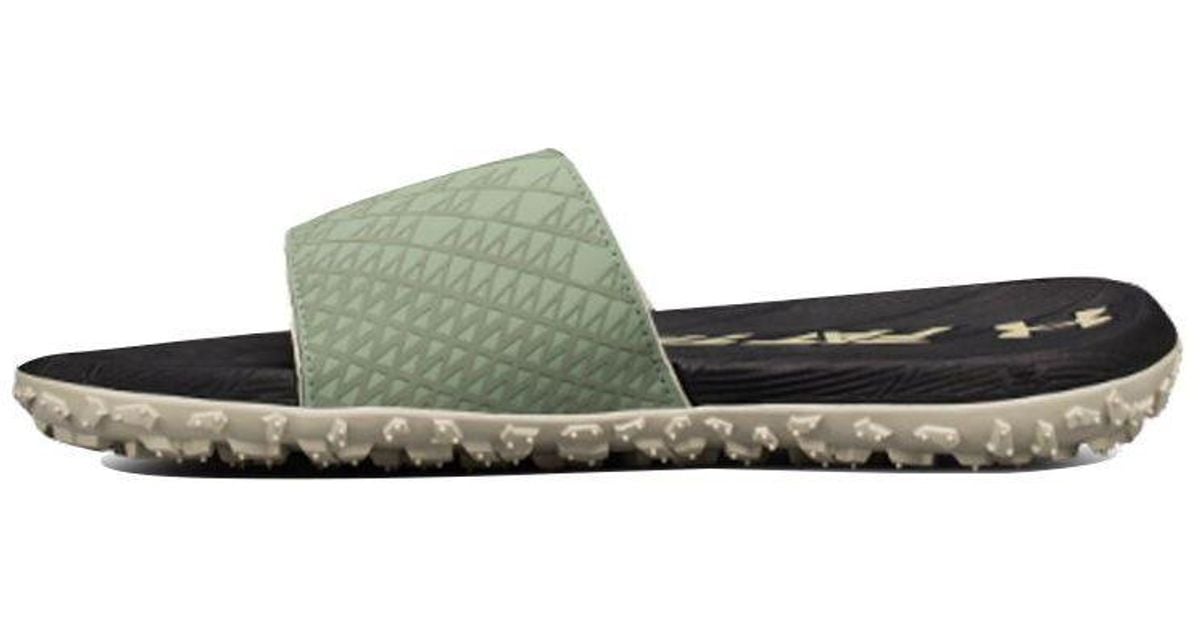 Under Armour Fat Tire Slippers Green for Men Lyst