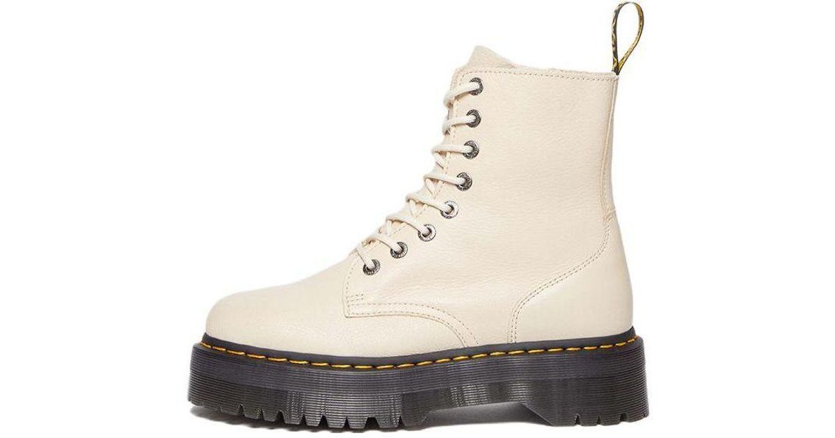 Dr. Martens Jadon Iii Pisa Leather Platform Boots 'Parchment' in