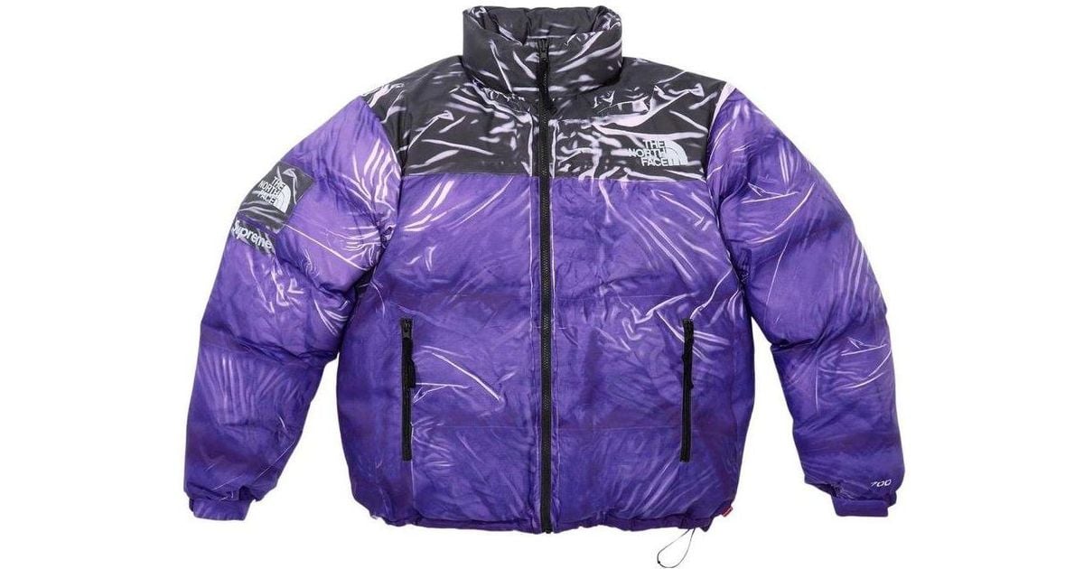 Supreme X The North Face Printed Nuptse Jacket in Purple for Men