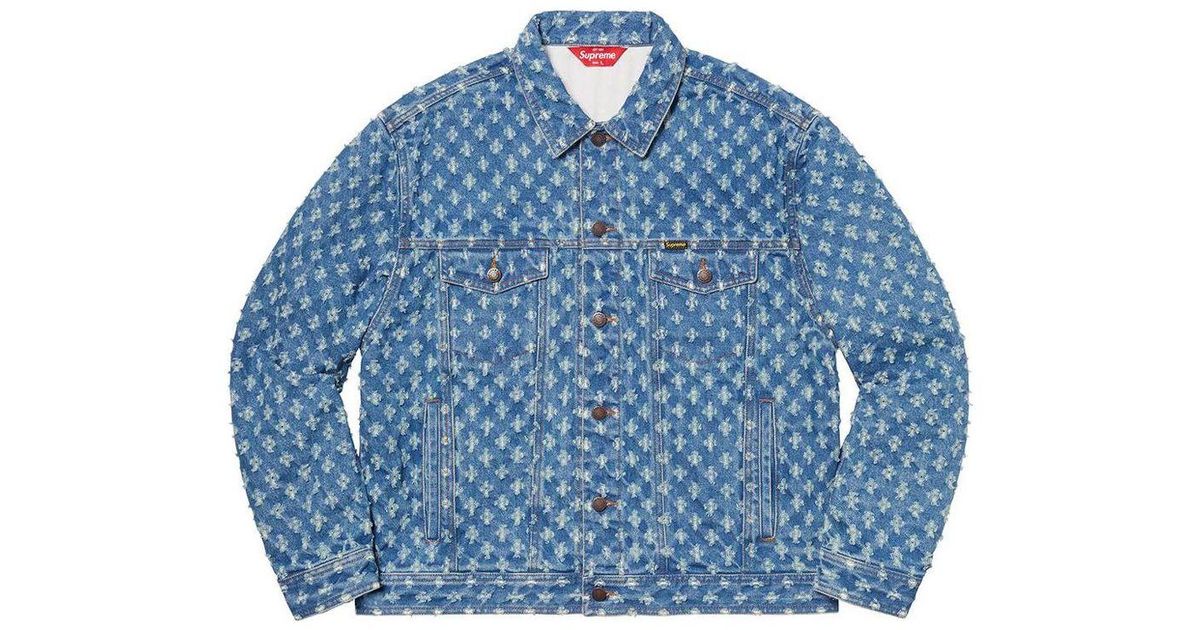 Supreme Hole Punch Denim Trucker Jacket in Blue for Men | Lyst UK