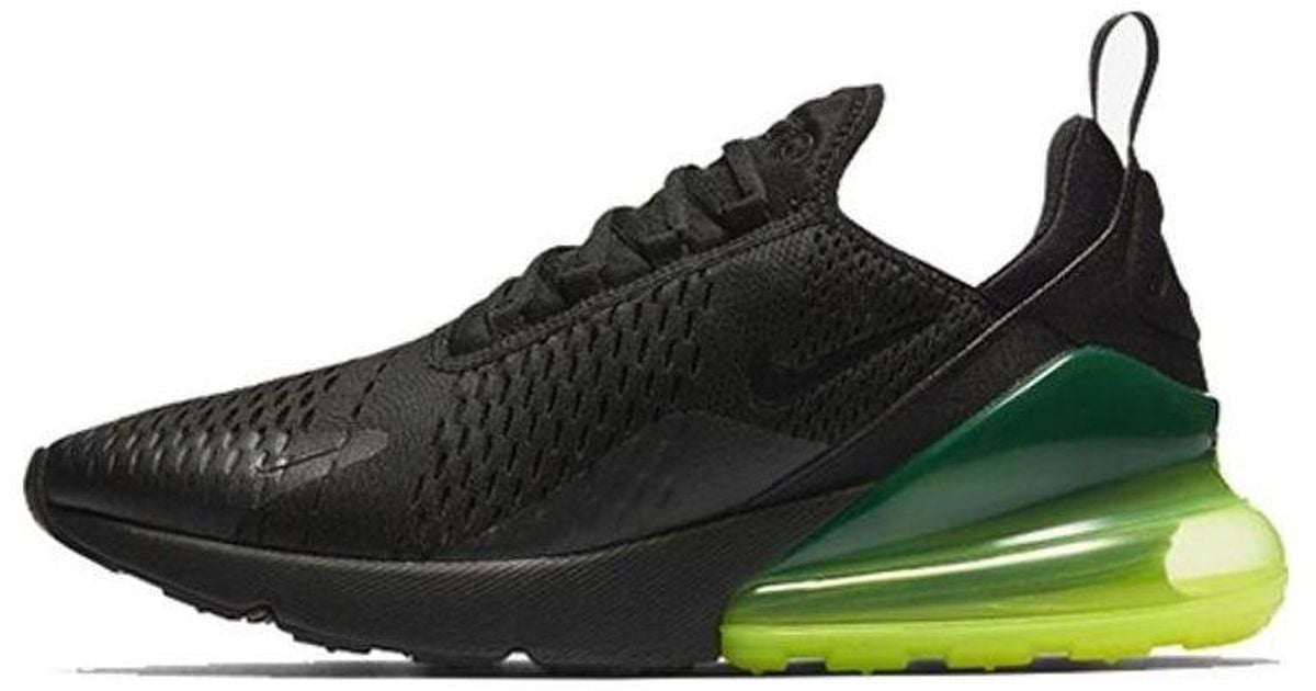 black and neon green air max 270
