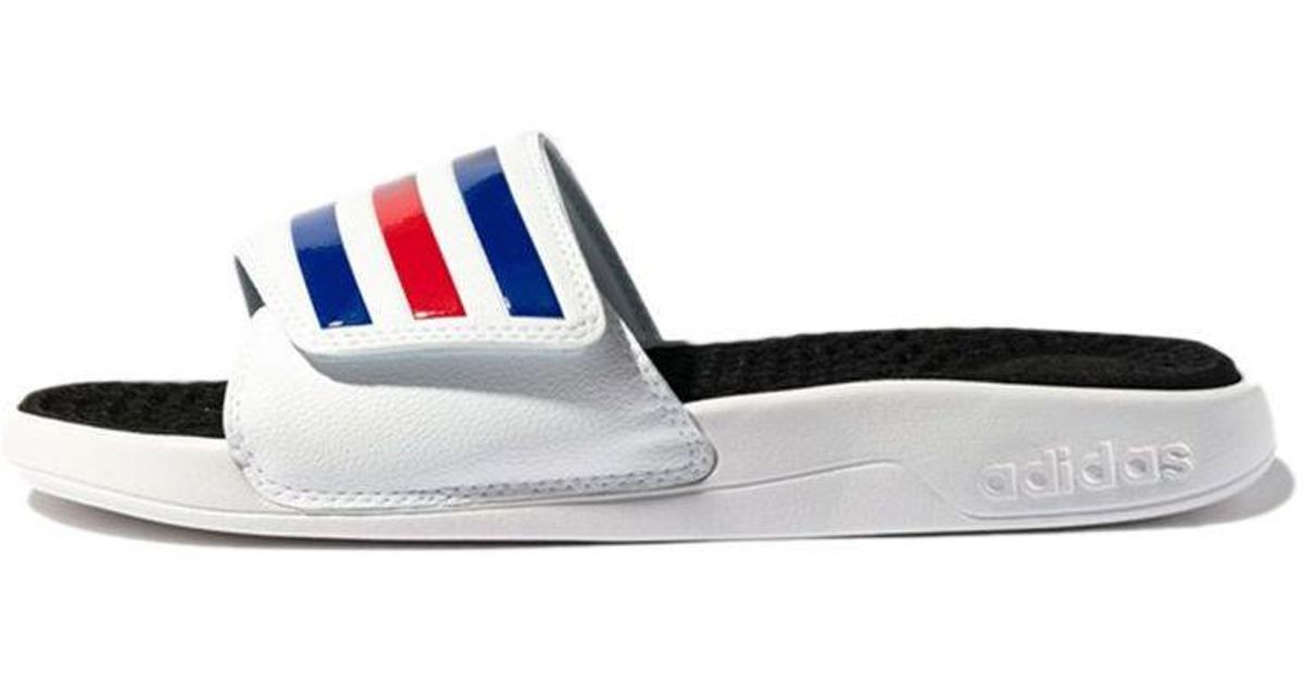 adidas Adissage Tnd Velcro Soft Sole Cozy Sports Slippers White Blue Red  for Men | Lyst