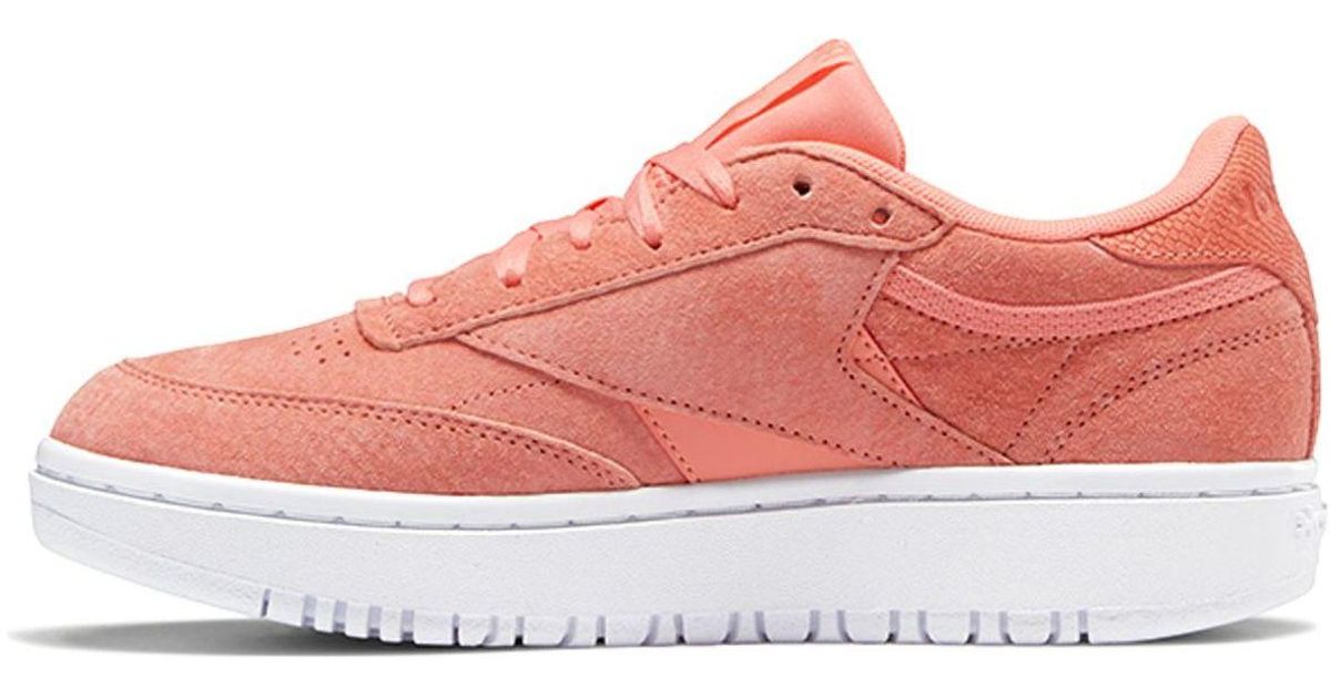 Reebok (Wmns) Club C Double 'Twisted Coral' in Pink | Lyst