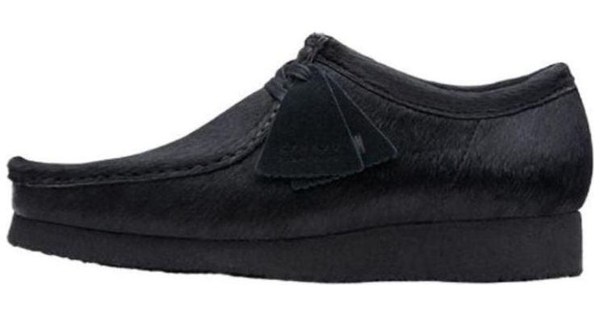 Clarks Wallabee Hair On in Black for Men | Lyst UK