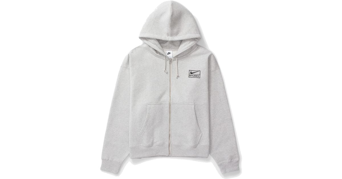 【Nike x Stussy】Full Zip Washed Fleece Hoodie ◆ Nike x Stussy SS24 Full-Zip Washed Fleece Hoodie 'Light Bone