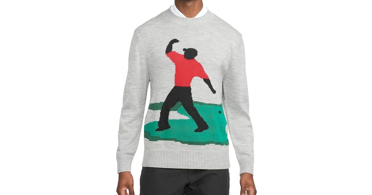 Nike Tiger Woods Knit Golf Crew Sweater in Grey for Men | Lyst UK