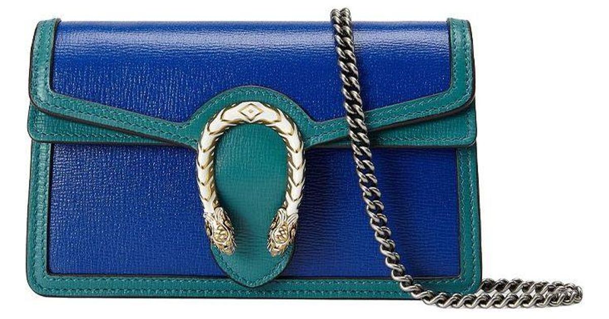 Blue Green Small GG Velvet Dionysus Shoulder Bag