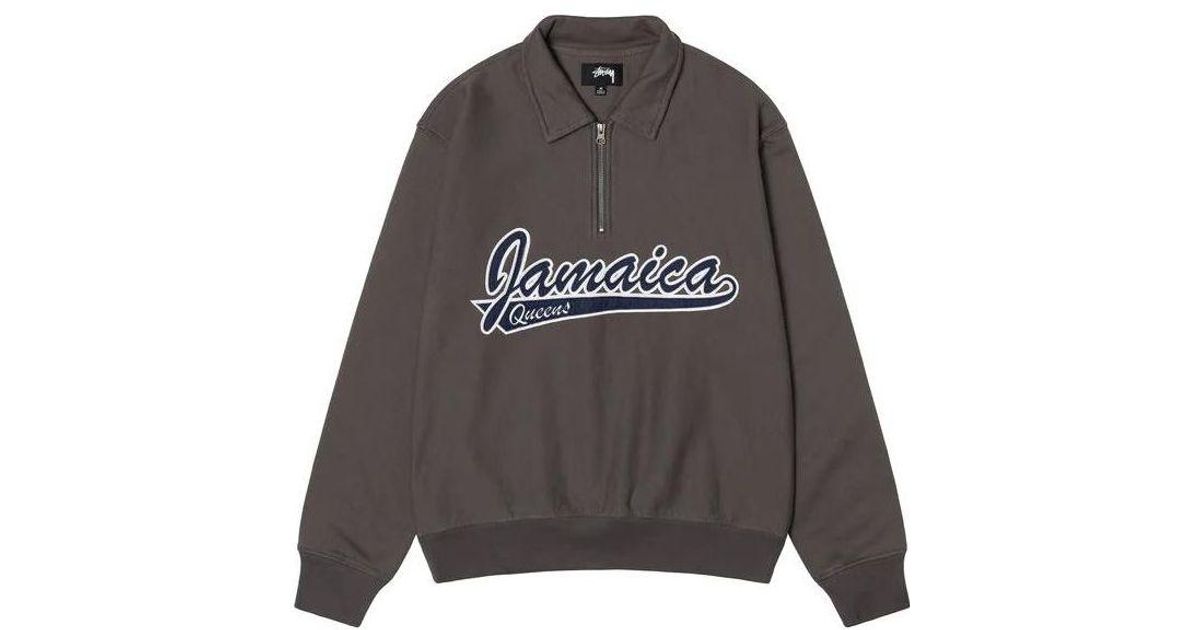 Stussy X Denim Tears Half Zip Fleece 'Charcoal' in Grey for Men