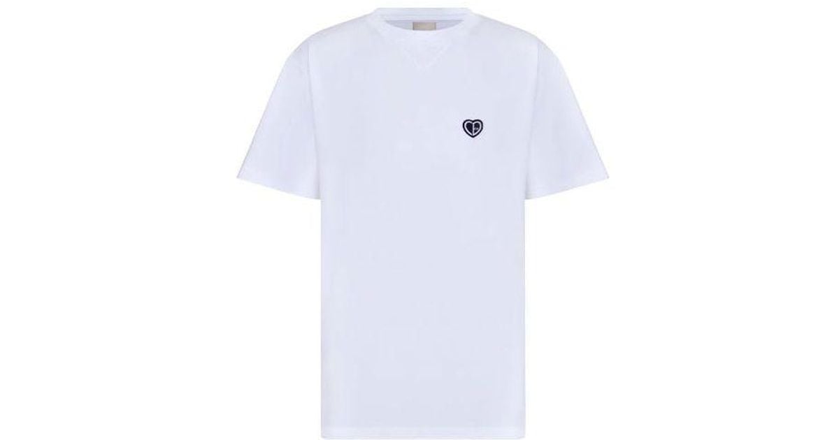 Dior Ss22 Cotton Plain Weave Knit Material Cd Heart Short Sleeve T 