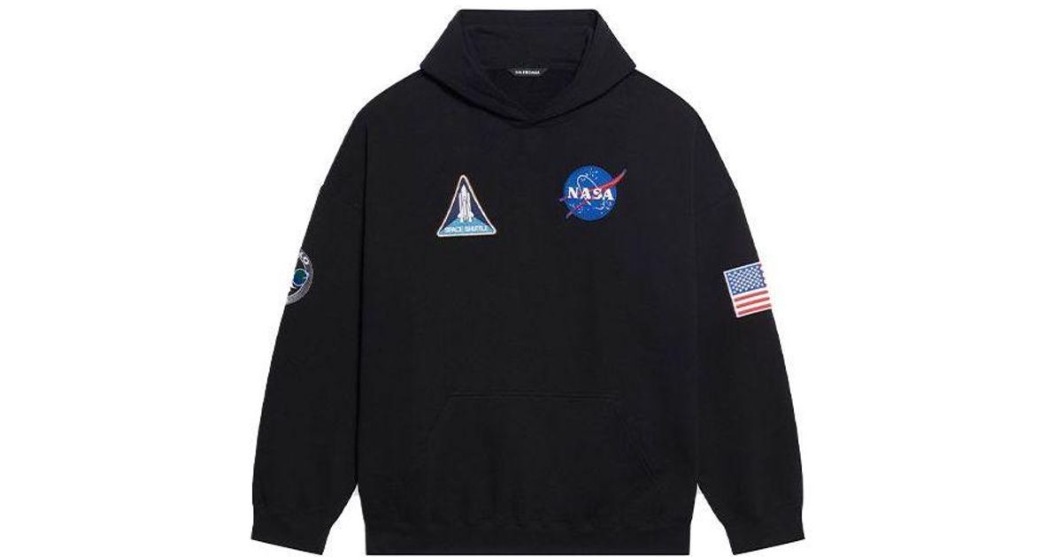 Balenciaga X Naa Fw21 Croover Logo Cotton Claic Hooded Looe Long Leeve  Black in Blue for Men | Lyst
