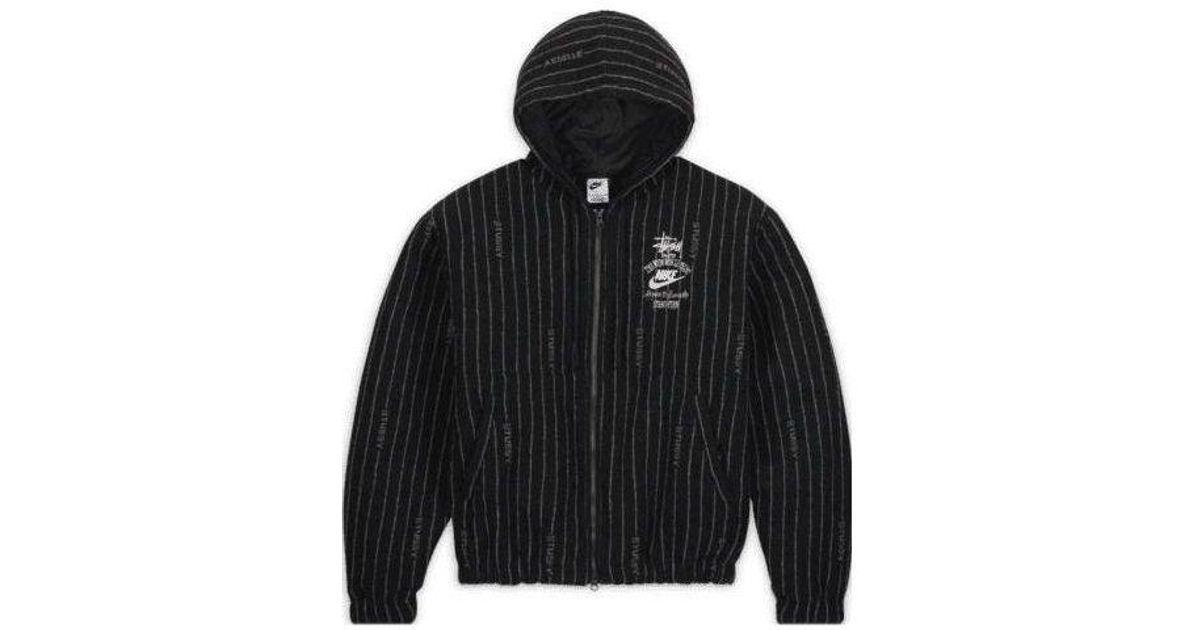Nike X Stussy Stripe Wool Jacket 'Antique' in Black for Men Nike X Stussy Stripe Wool Jacket 'Antique' in Black for Men