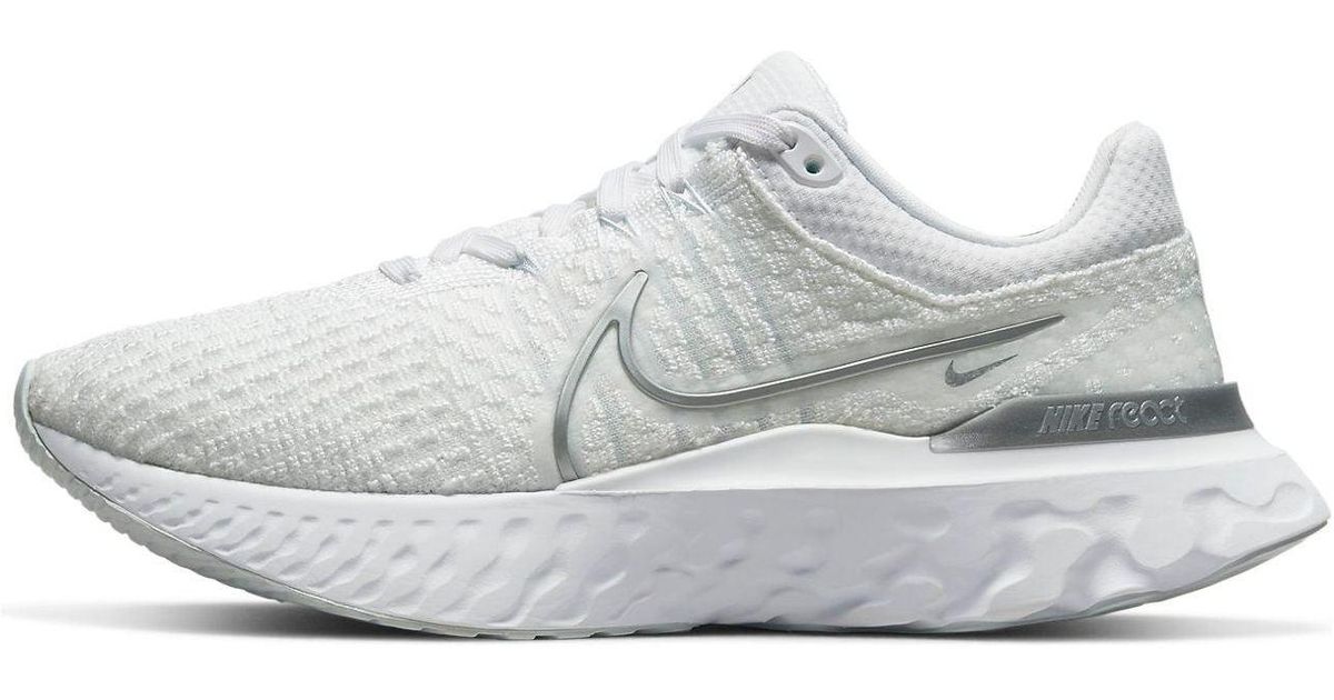 Nike (Wmns) React Infinity Run Flyknit 3 Metallic' in White | Lyst