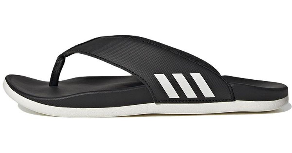adidas Adilette Comfort Flip Flop 'black White' Lyst
