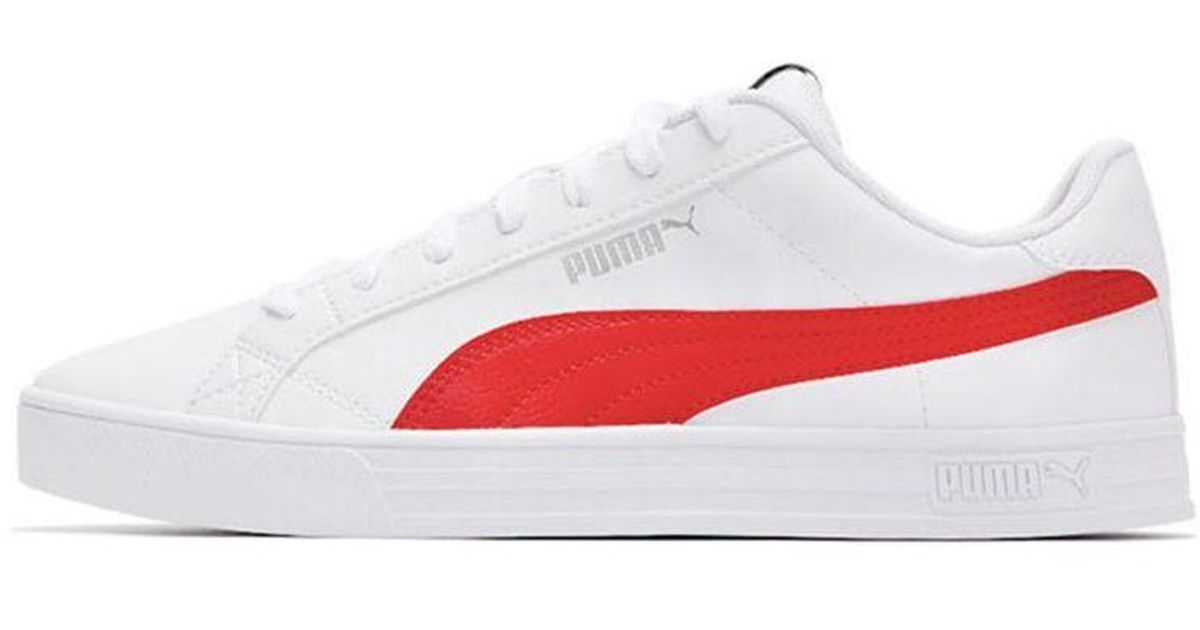 puma smash vulc white sneakers