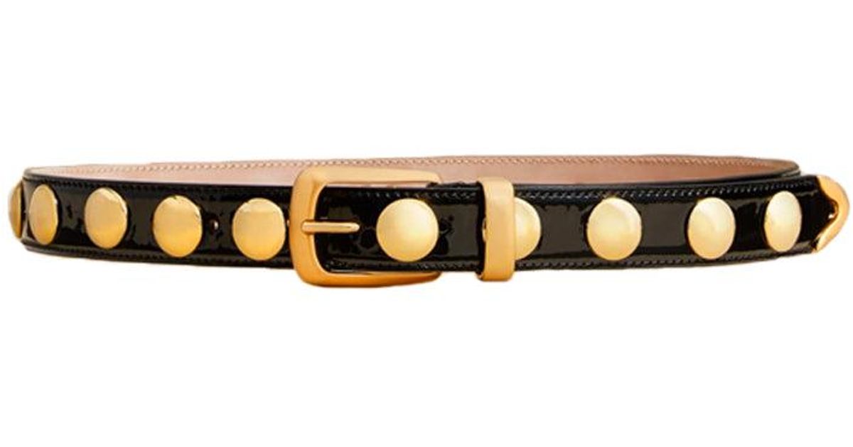 Khaite Leather Benny Gold Studded Belt in Black Lyst UK