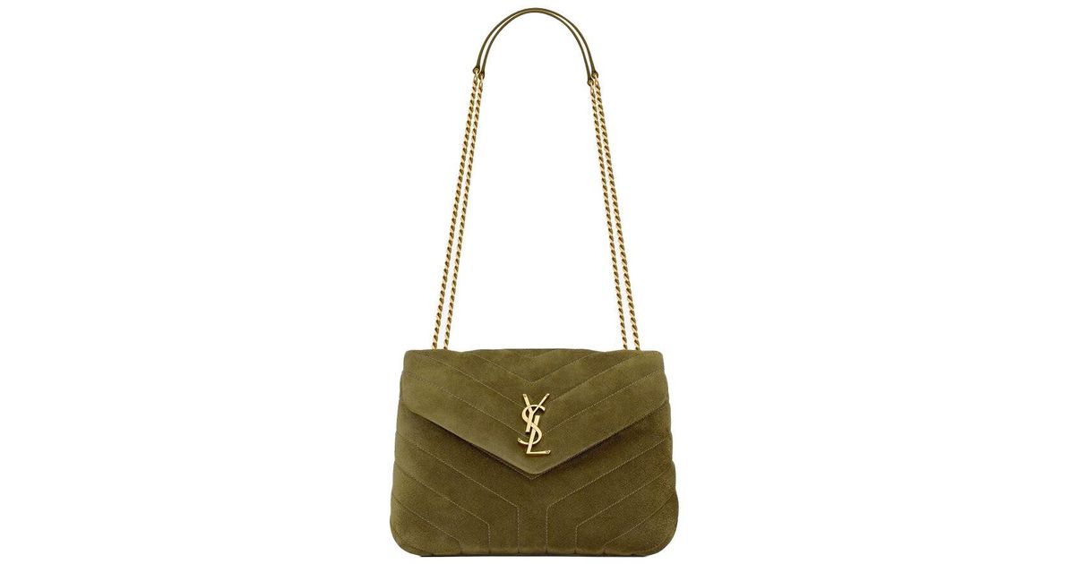 Saint Laurent Loulou Small Chain Bag in Green