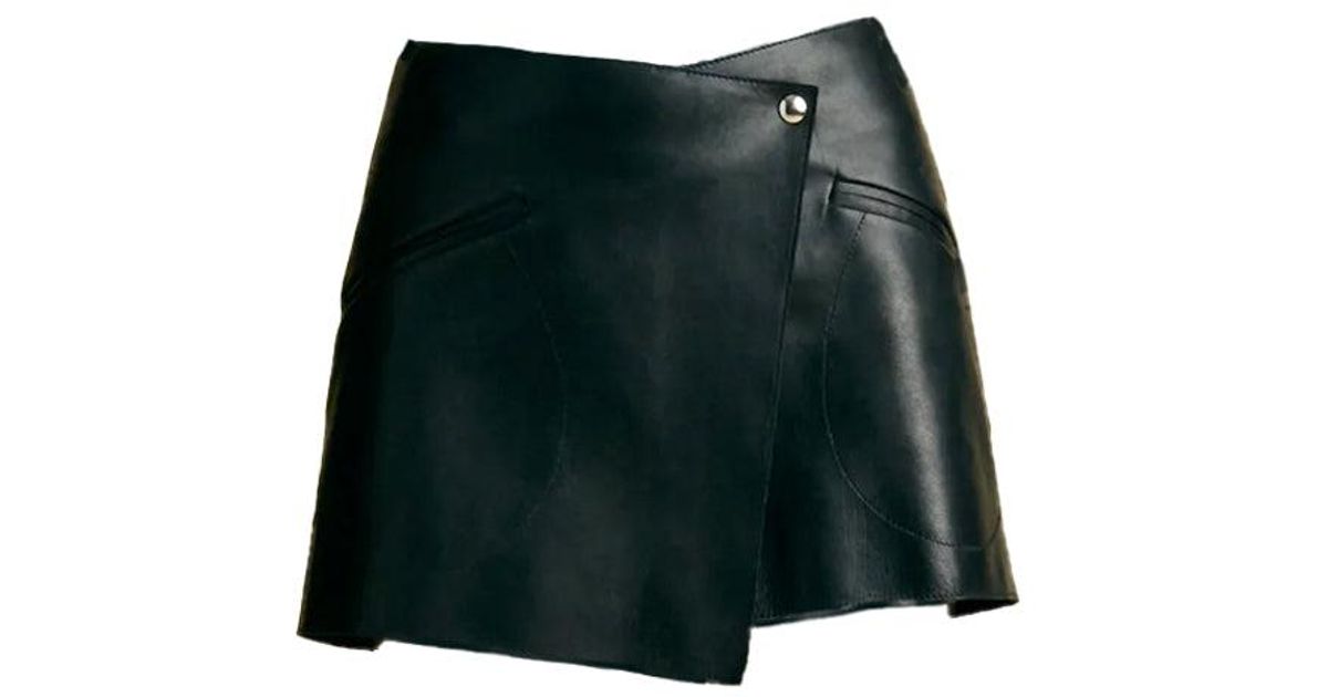 Khaite The Vera Leather Mini Skirt in Blue | Lyst UK