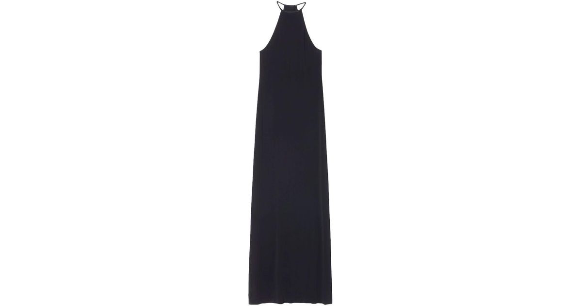 Nili Lotan Synthetic Lucette Maxi Halter Dress in Black | Lyst