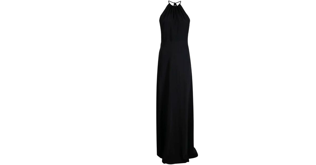 Nili Lotan Florie Halterneck Maxi Dress in Black | Lyst
