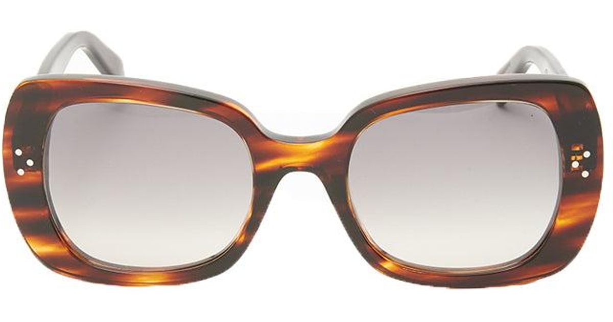 Celine Square Havana Gradient Lens Sunglasses in Brown Lyst UK