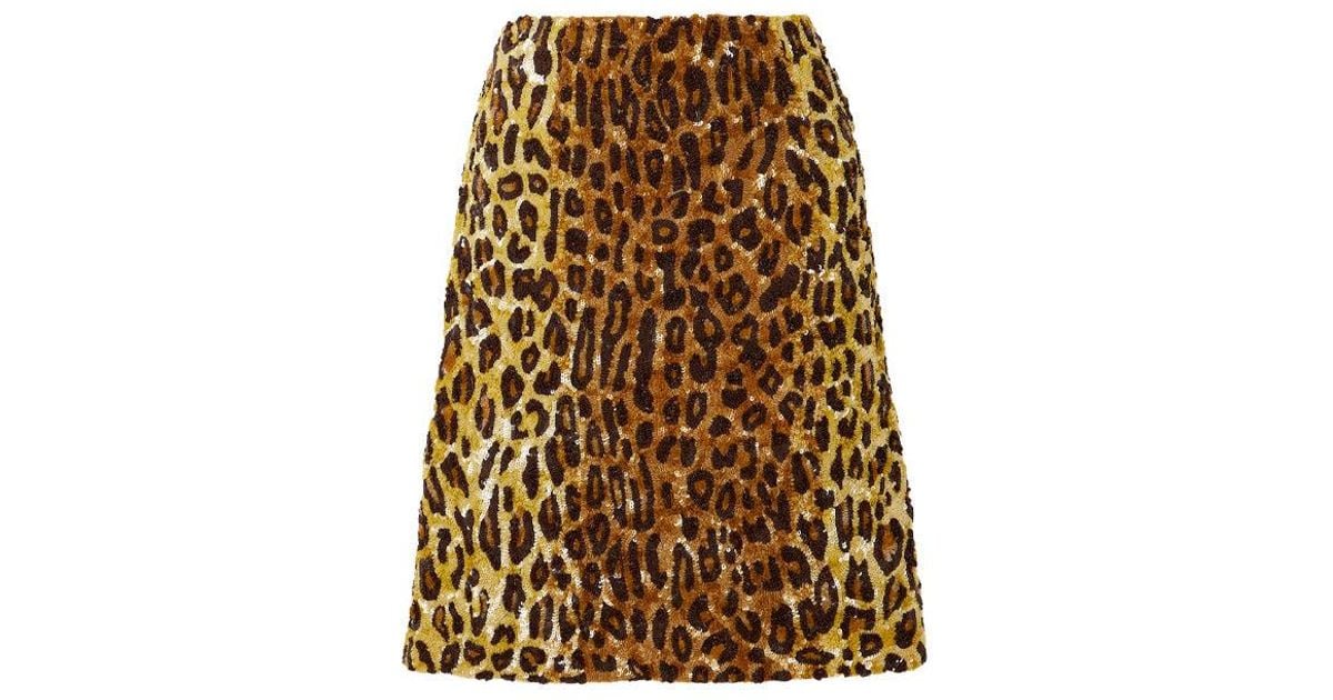 Leopard skirt knee length cheap