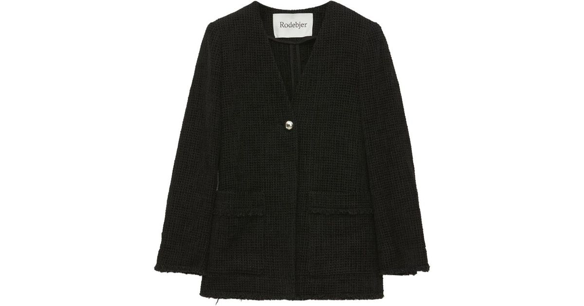 Rodebjer Cotton Maggie Fitted Blazer in Black | Lyst
