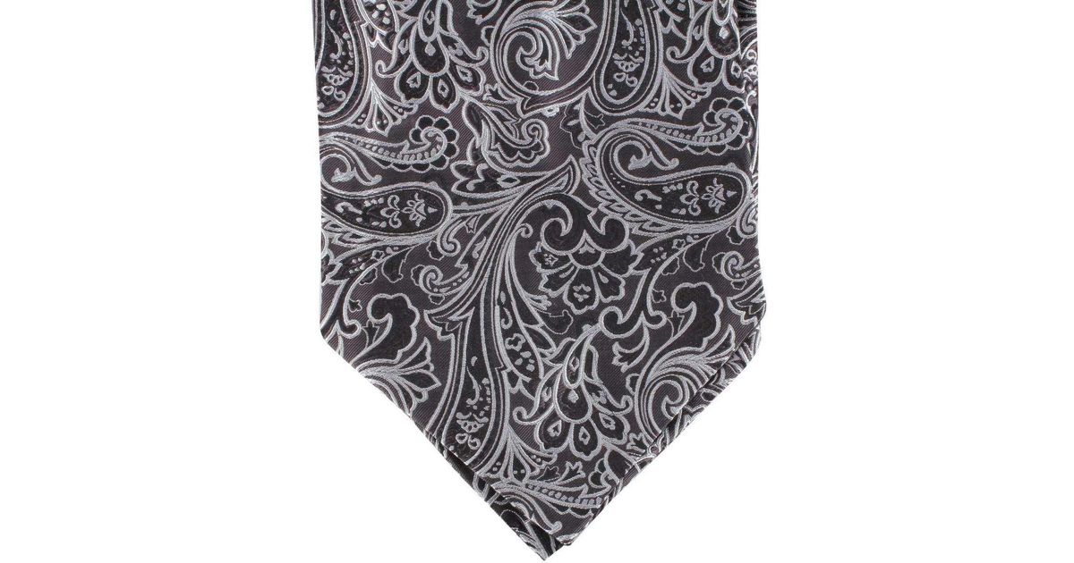 Knightsbridge Neckwear Paisley Silk Cravat Black/Silver 