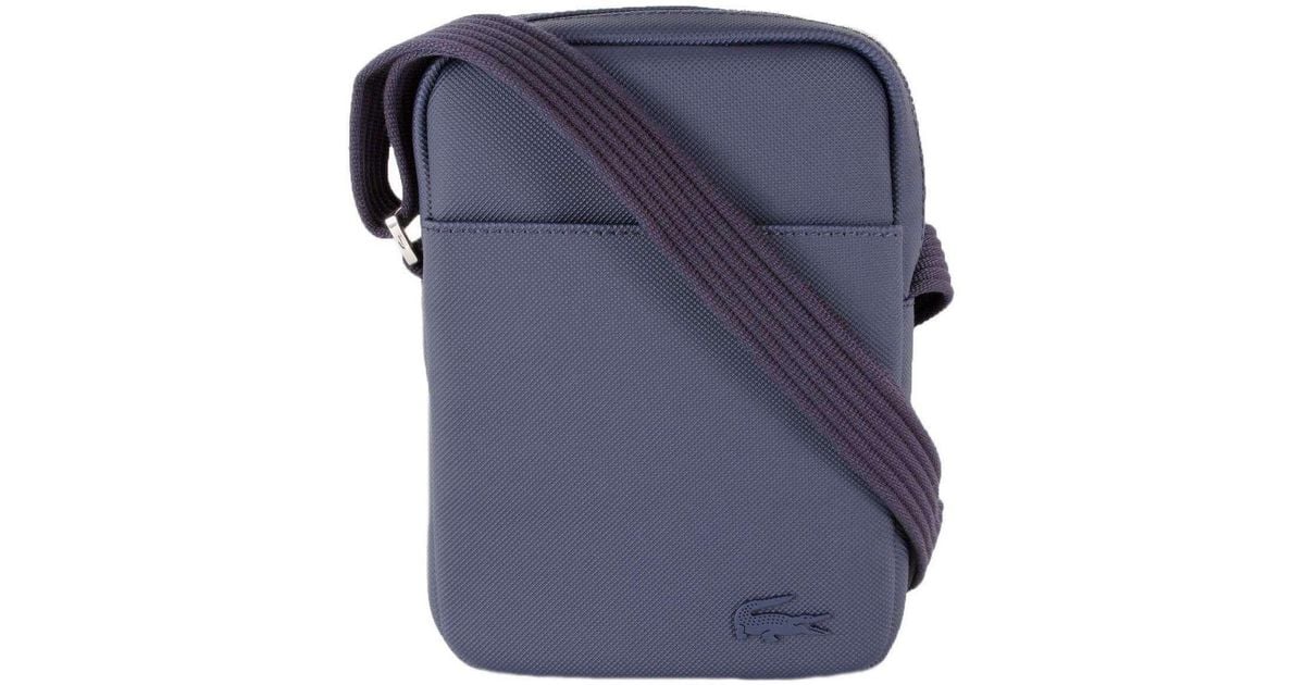 Lacoste Classic Petit Pique Vertical Zip Bag in Blue for Men | Lyst