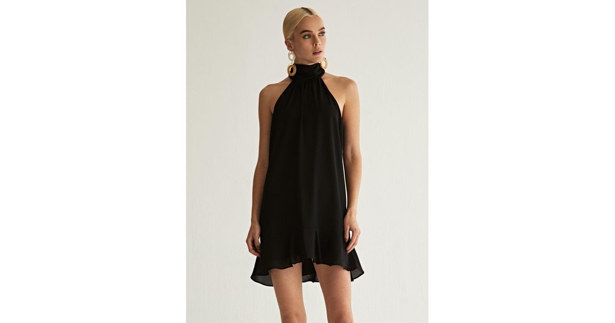 Krisa Synthetic Ruffle Hem Turtleneck 