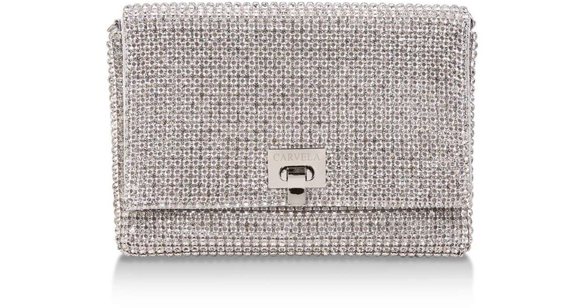 silver embellished clutch bag