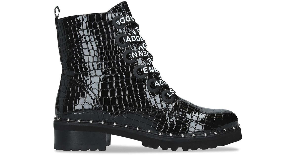 steve madden white crocodile boots