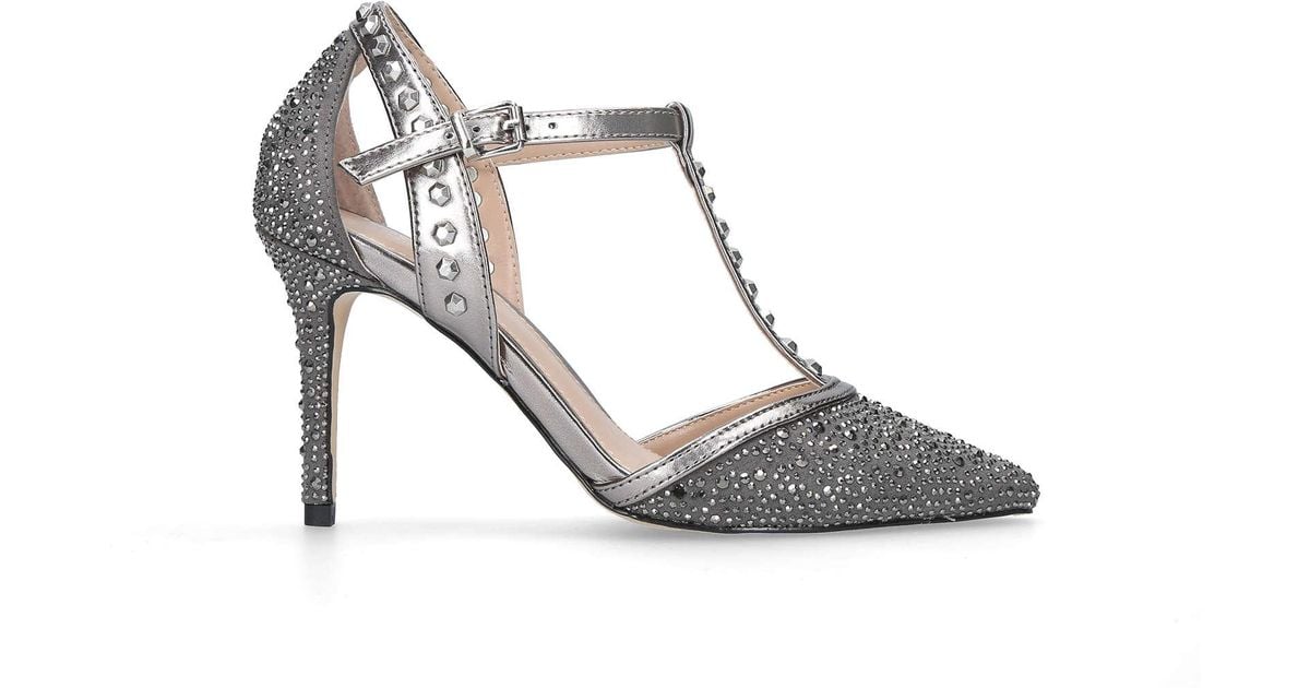 Carvela Kurt Geiger Silver Mid Heel 