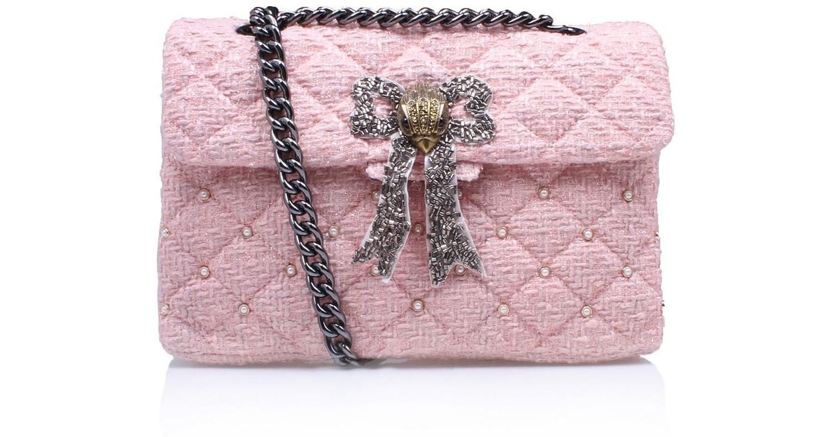 kurt geiger pink tweed bag