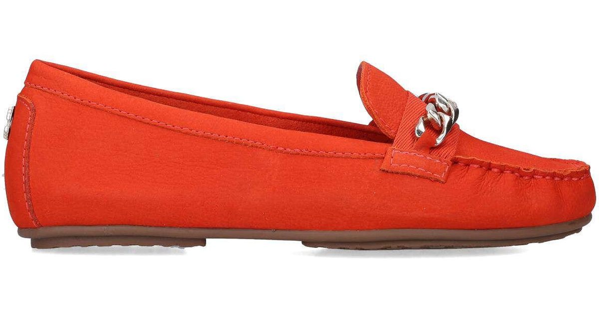 Carvela Kurt Geiger Carvela Women's Moccasin Loafers Chain in Red