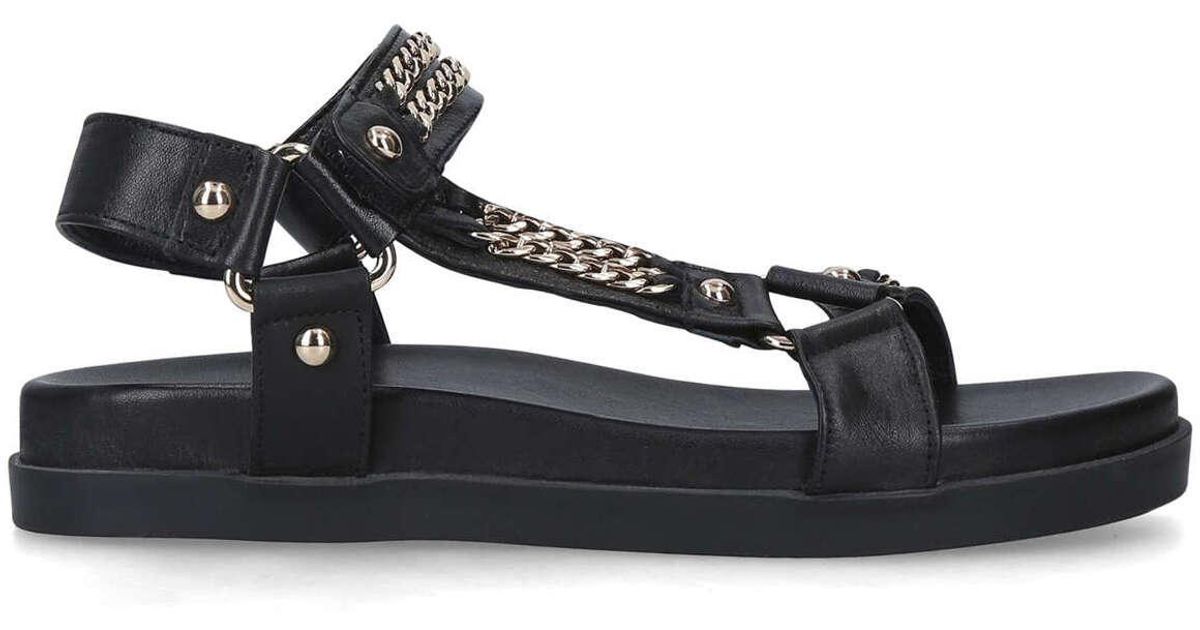 Carvela Kurt Geiger Leather Chain-detail Kostello Sandals in Black | Lyst  Australia