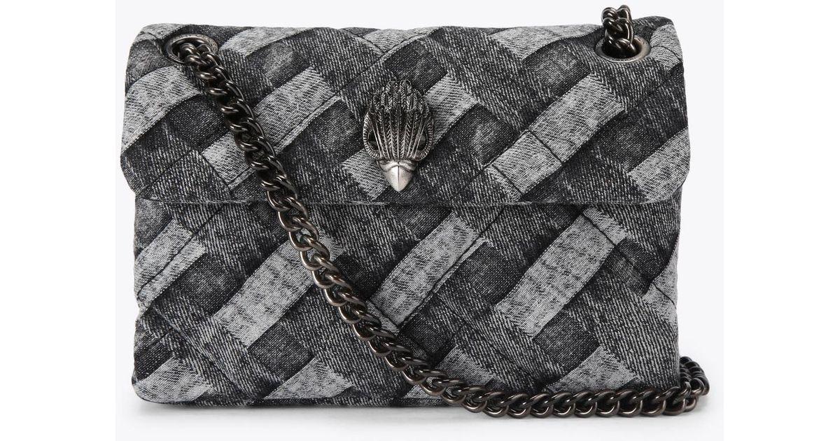 Kurt Geiger Kurt Geiger Cross Body Bag Denim Kensington in Grey | Lyst UK