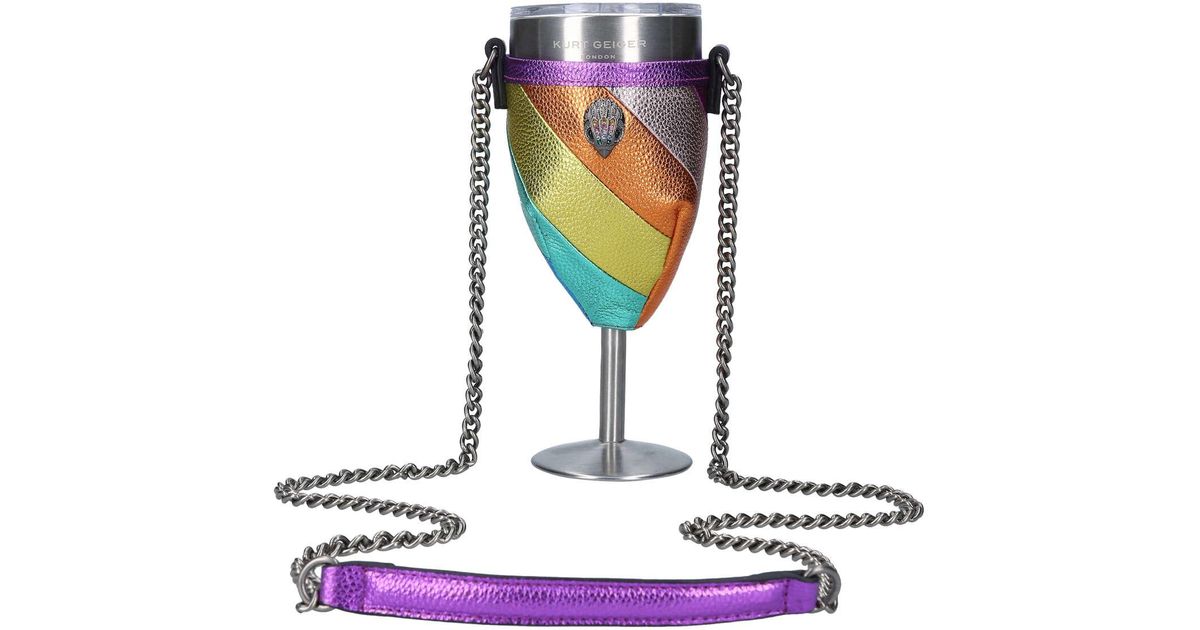Kurt Geiger Rainbow Stripe Quilted Leather Wine Glass Holder Lyst