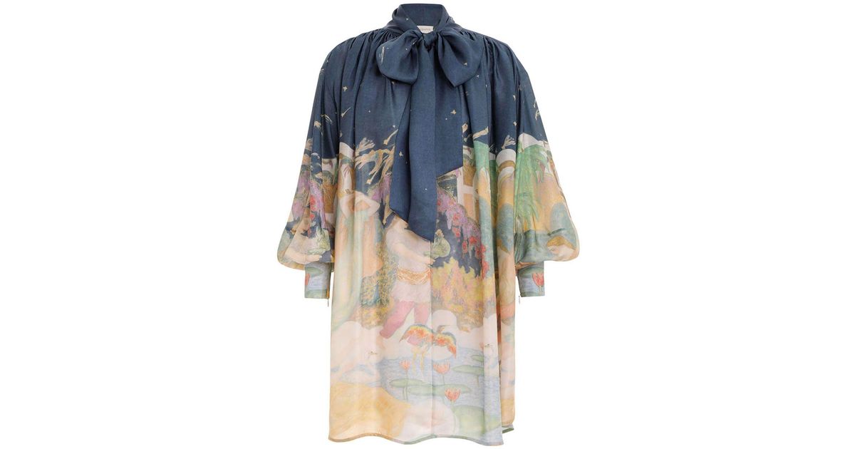 【Zimmermann】LYRICAL BARREL MINI DRESS バーレル ミニドレス Zimmermann Lyrical Barrel Mini Dress in Blue | Lyst
