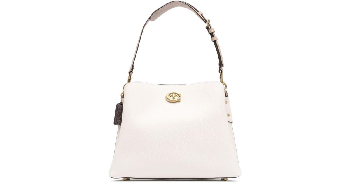 COACH Parisian Style Leather Shoulder Bag For in White | Lyst