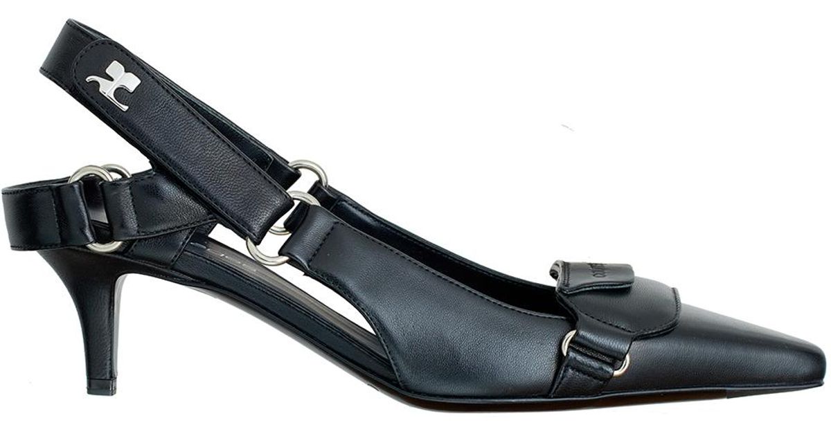 Courreges Elegant Racer Pumps in Black | Lyst
