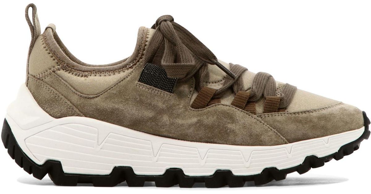 Brunello Cucinelli Beige Leather Low Top Sneakers main image 0