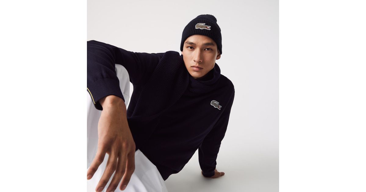 lacoste beanie navy