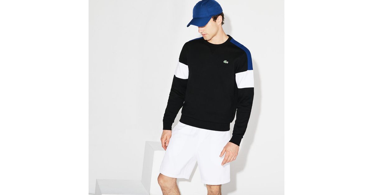 men's lacoste sport colorblock fleece tennis sweatshirt