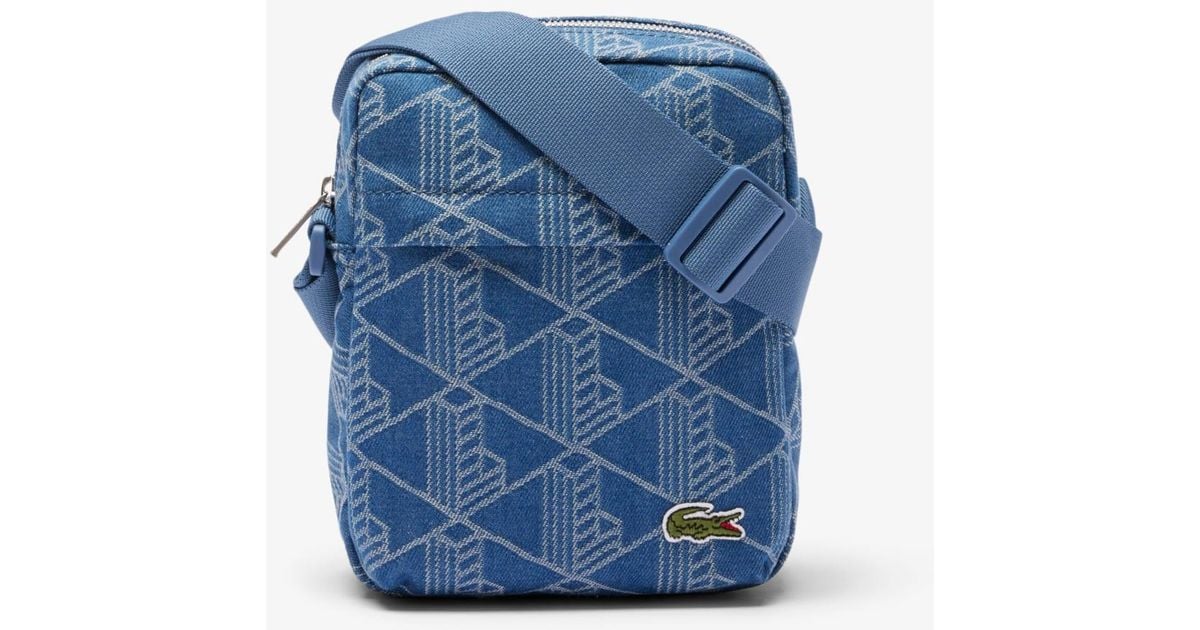 Lacoste Neocroc Motif Vertical Satchel in Blue | Lyst