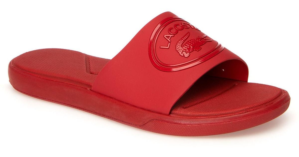 red lacoste sliders